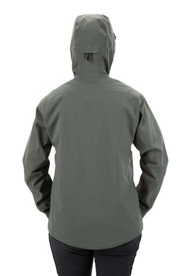 Vertx Women's Concealed Carry Fury Hardshell Jacket in Grey Sage with fitted hood